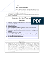 Total Parenteral Nutrition Indications and Nursing Responsibilities