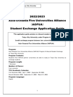 TCU AOFUA Inbound Student Exchange Application Guide 2022-2023 2