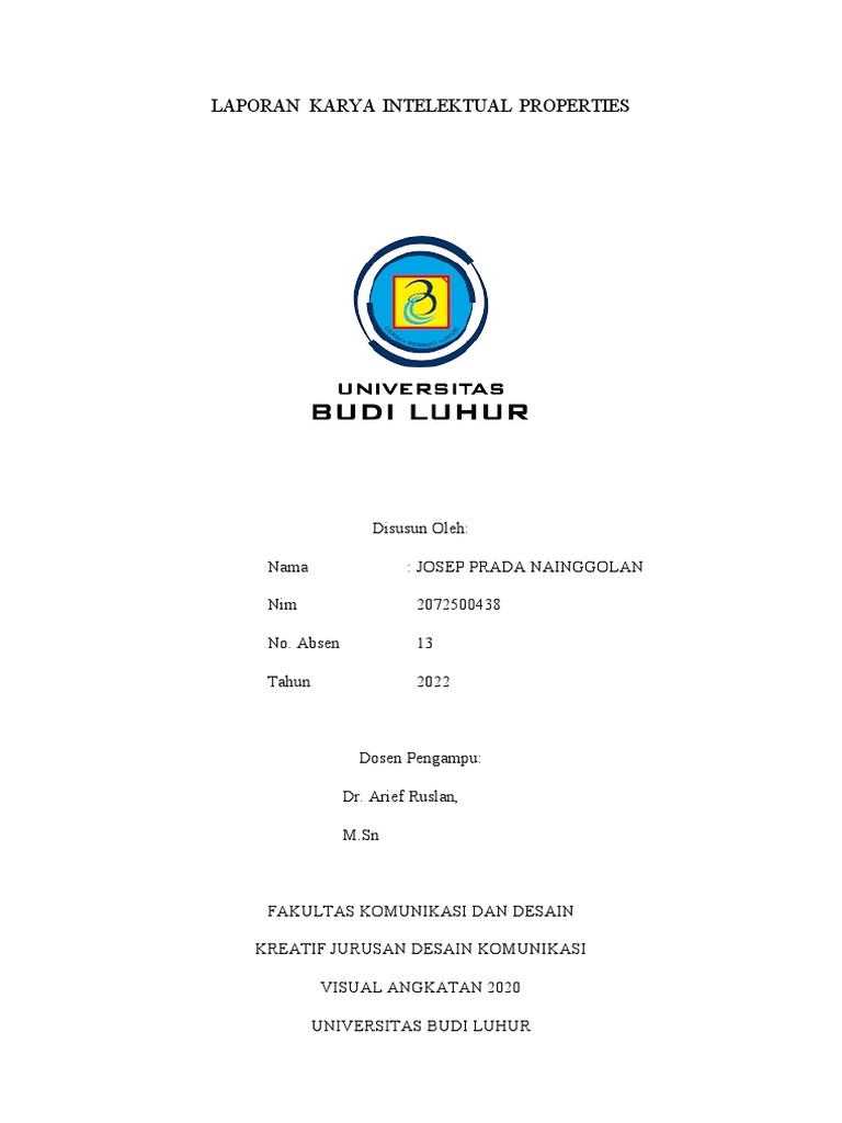 Laporan Karya Intelektual Properties PDF