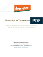 Cahier Des Charges Demeter 2021 Production Et Transformation