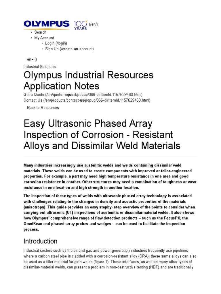 PAUT Inspection of Corrosion-Resitant Alloys and Dissimilat Weld ...