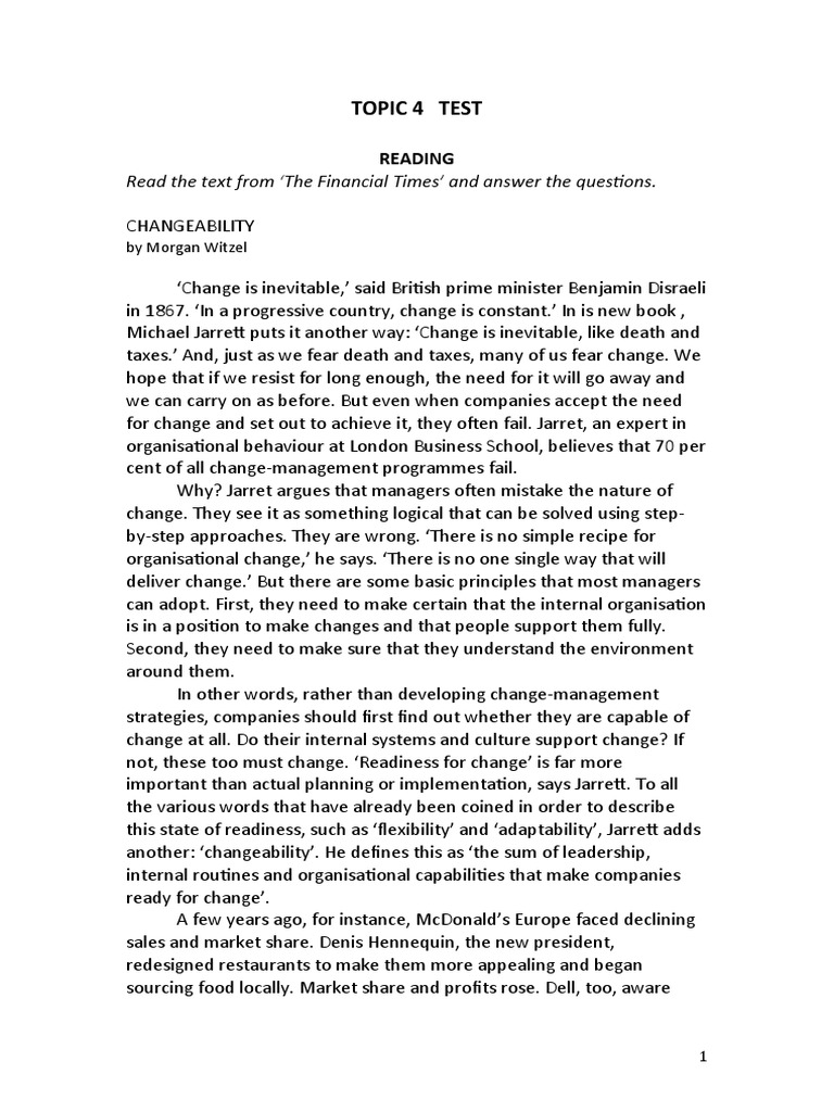 Topic 4 Test | PDF