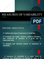 MEASUREs OF VARIABILITY 1