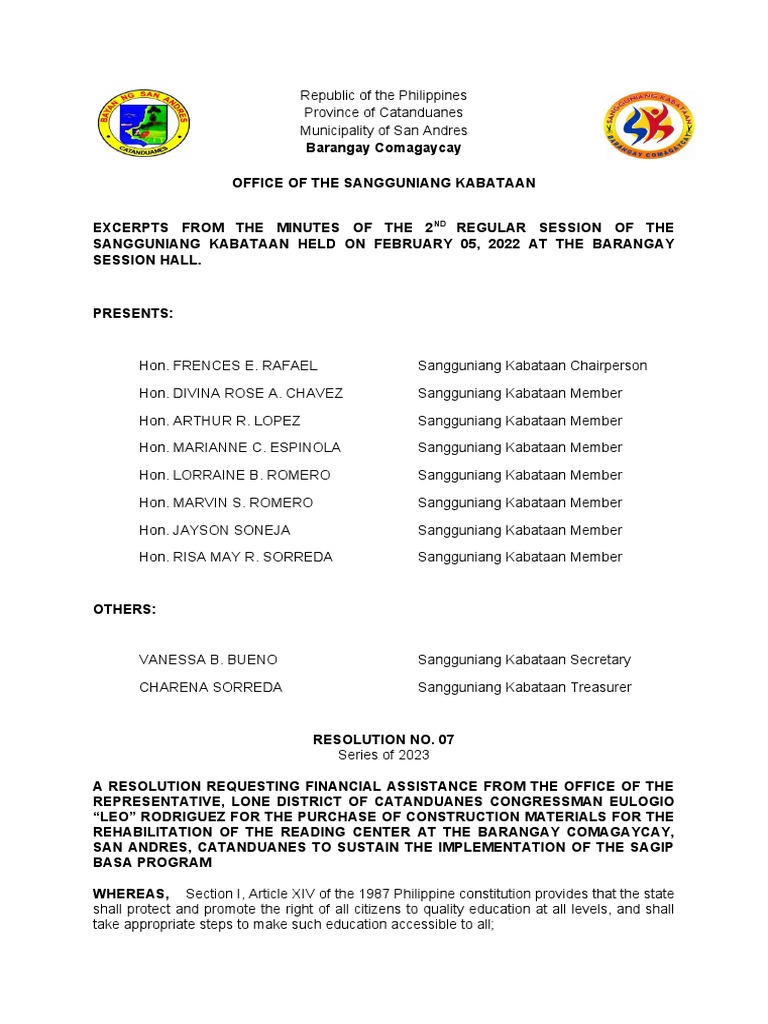 Resolution for Reading Center Funding | PDF | Government