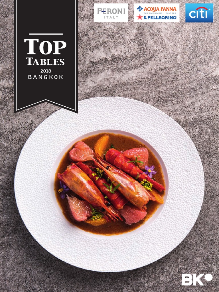 Top Tables 2018 Bangkok | PDF | Restaurants | Menu