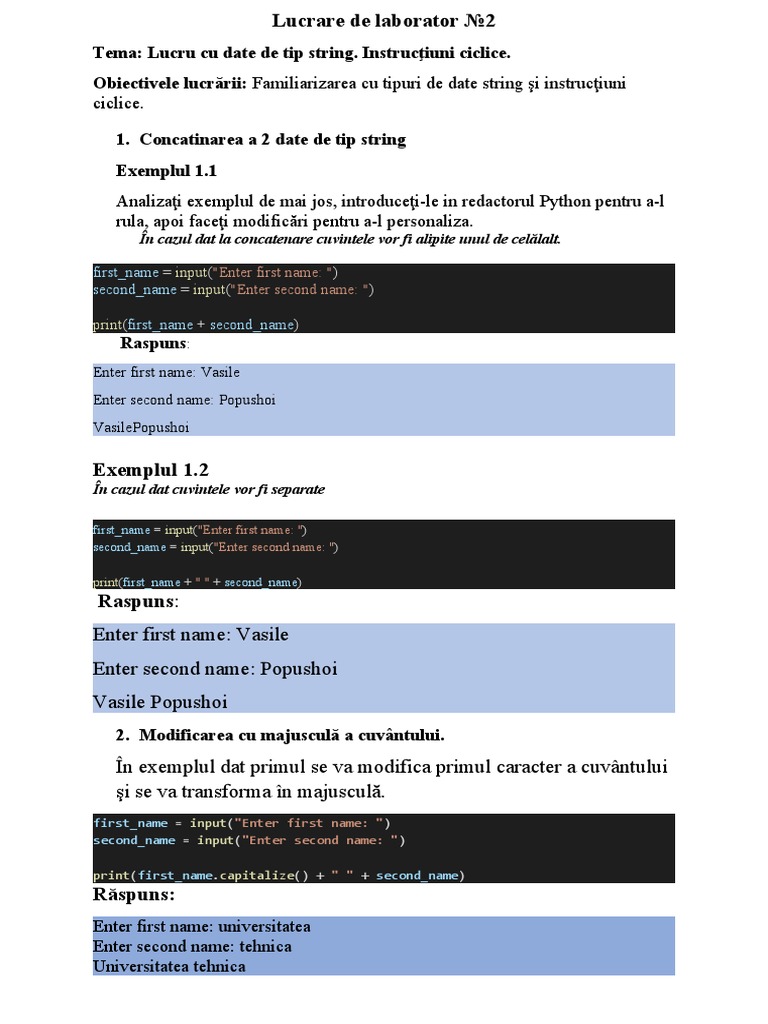 Lucrare de Laborator 2 (Python) | PDF