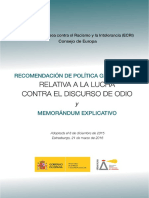 Recomendación Discurso de Odio