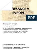 Renesance V Evropě - Zápis