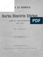 Nicolae Iorga - Viața Și Domnia Lui Barbu Dimitrie Ştirbei - Domn Al Ţerii-Romănești - (1849-1856)
