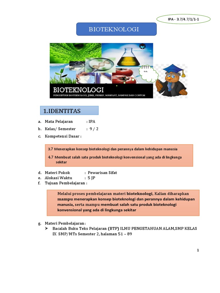 Tindakan dalam Bioteknologi Modern | PDF | Sains & Matematika ...