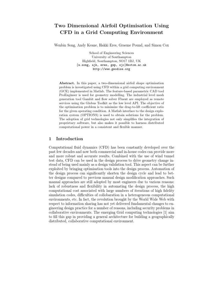 Airfoil Shape Optimization with CFD | PDF | Computational Fluid ...