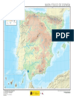 Mapa Fisico de Espana - Mudo 1 3.000.000