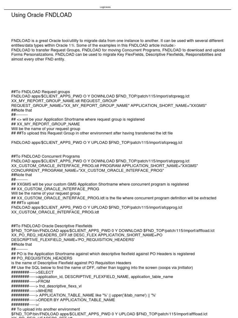 FNDLOAD | PDF