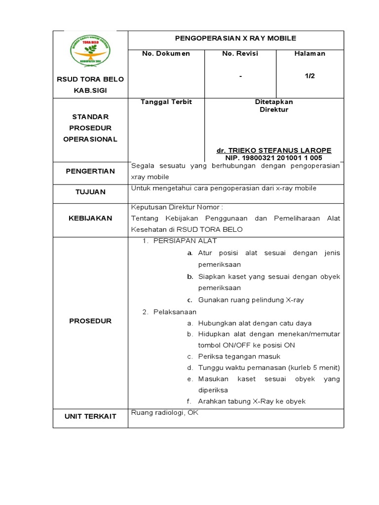 Pengoperasian X Ray Mobile | PDF