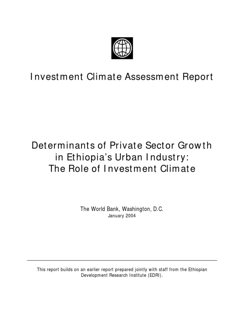 Investment Climate in Ethiopia PDF Economic Growth Exports