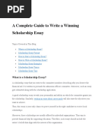 A Complete Guide To Write A Winning Scholarship Essay