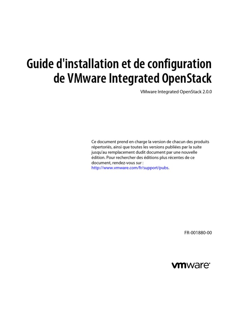 Guide D'installation Et de Configuration de VMware Integrated OpenStack ...