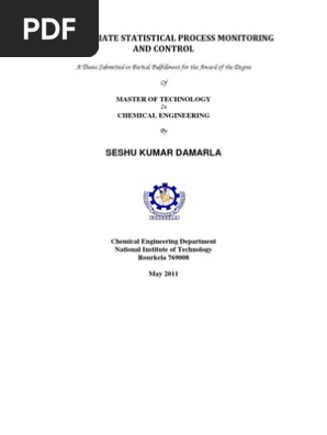 Multivariate Statistical Control Thesis Chemometrics Principal Component Analysis