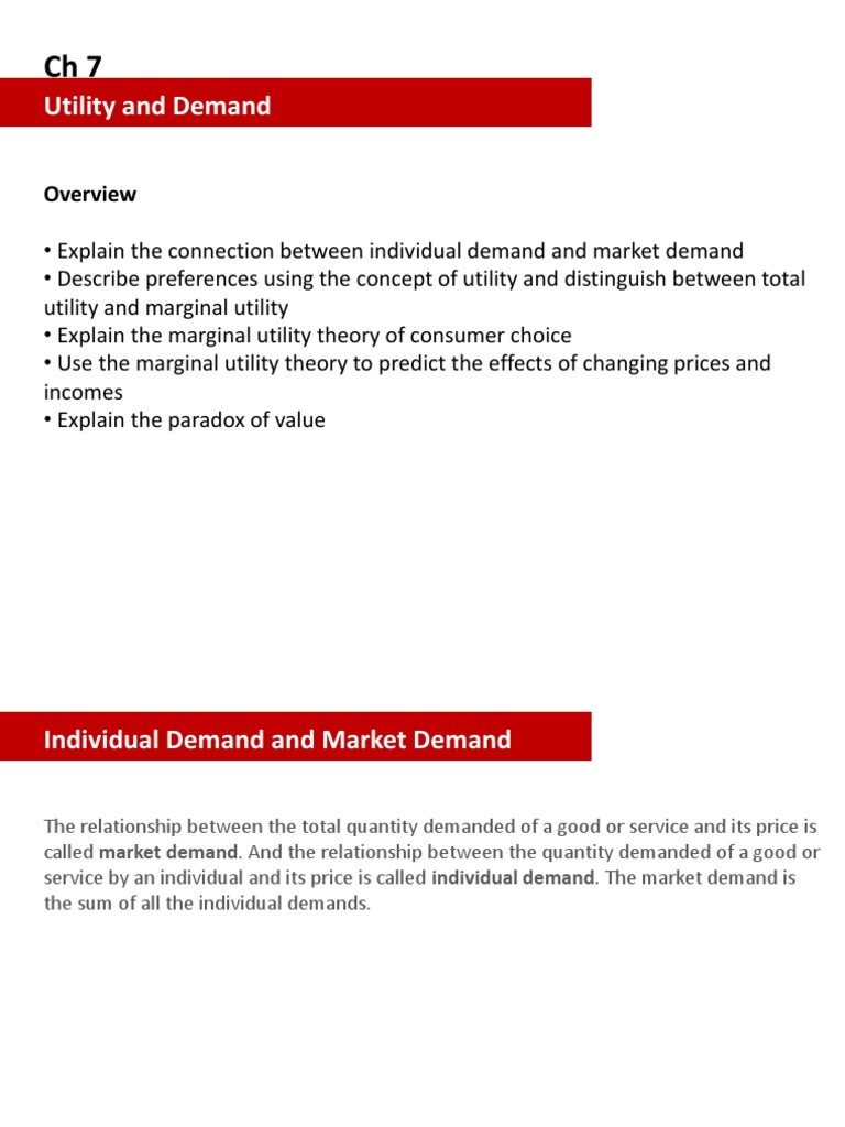Lecture 8 Ch 7 Utility And Demand Pdf Utility Demand
