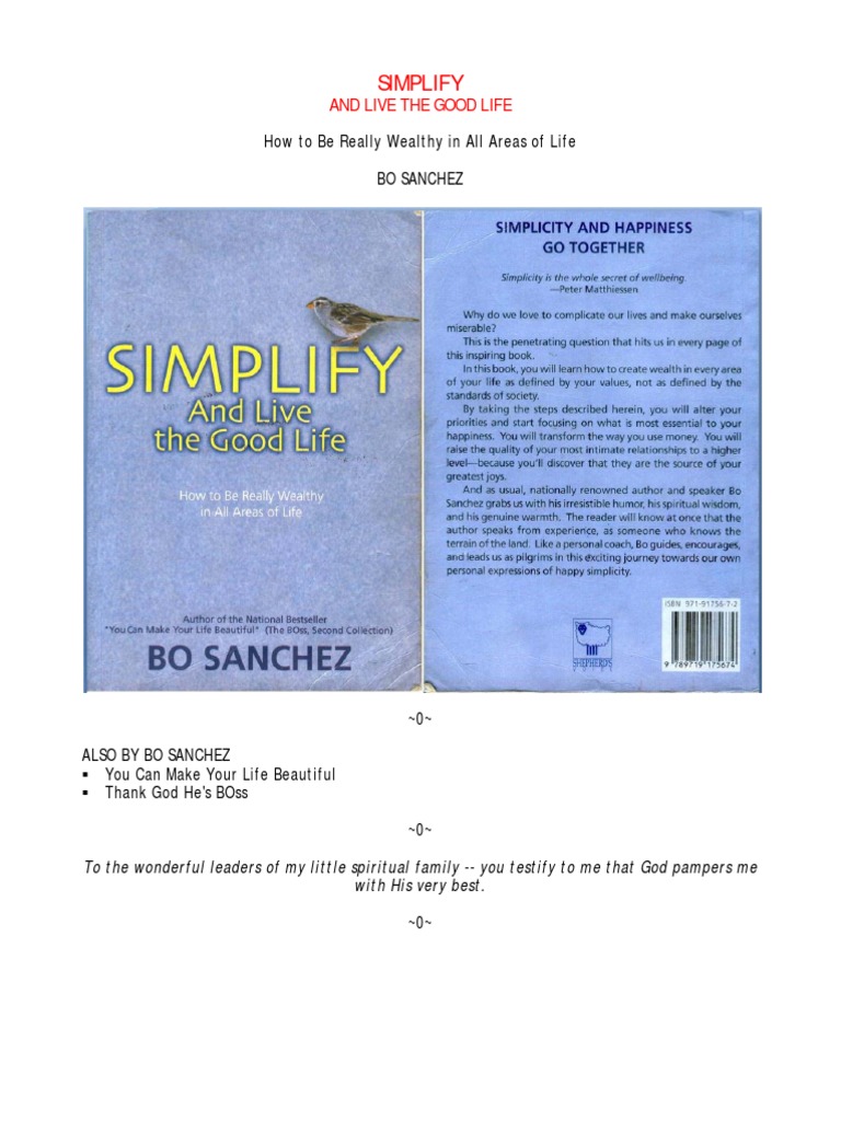 Bo Sanchez - Simplify | PDF | Credit | Finance \u0026 Money Management, image size:768x1024