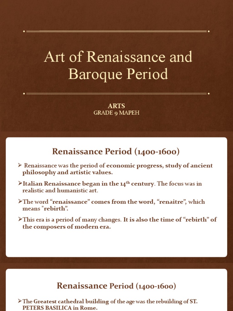 Art of Renaissance and Baroque Period | PDF | Raphael | Leonardo Da Vinci