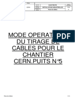 MODE OPERATOIRE DU TIRAGE DE CABLES POUR LE CHANTIER CERN.PUITS N 5