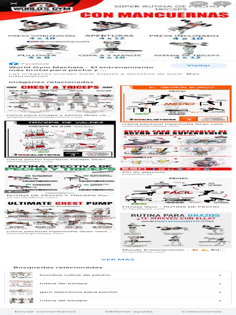 Rutina Pecho y Triceps - Búsqueda de Google | PDF
