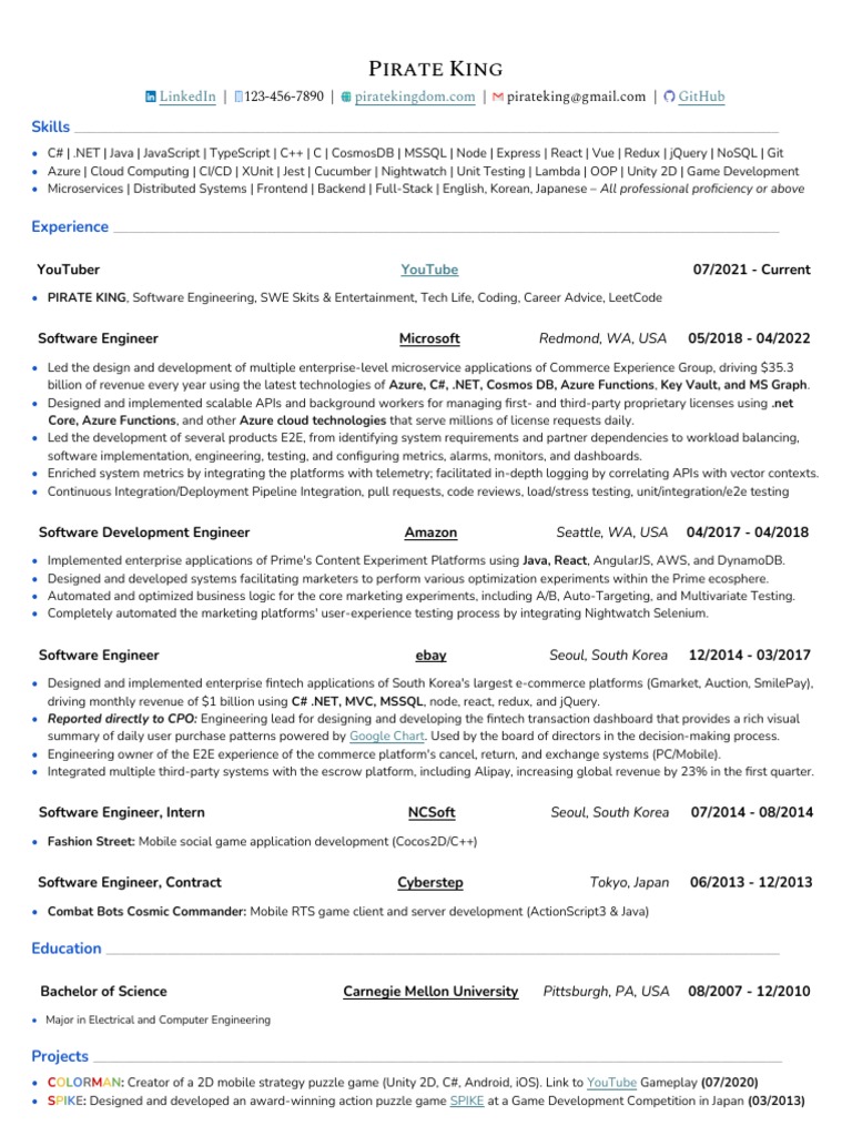 Pirate king resume white pdf microsoft azure software