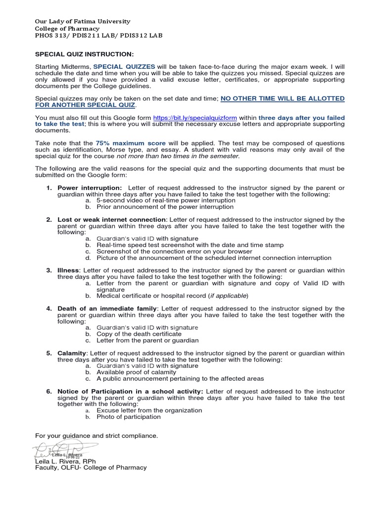 Announcement For Special Quiz Pdf Quiz