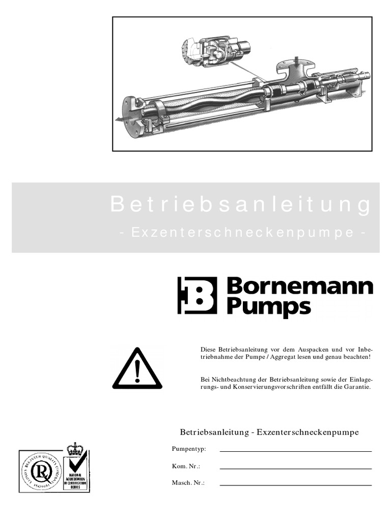 Betriebsanleitung Pumpe Bornemann Komplett | PDF