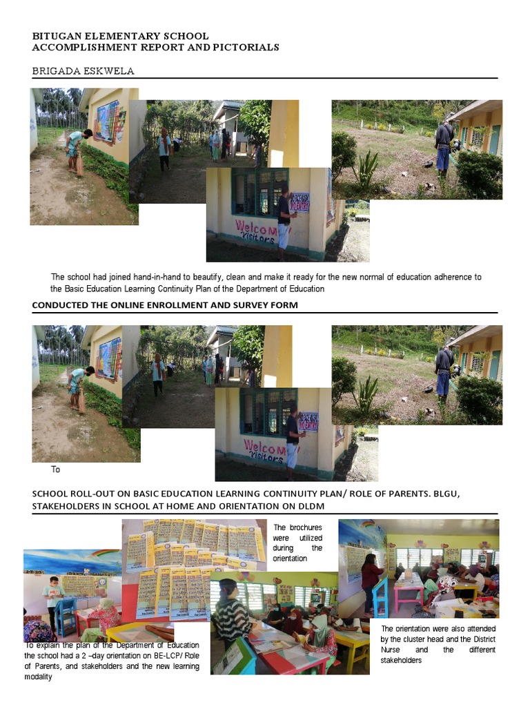 Bitugan Elementary School Accomplishments | PDF | Learning | Behavior ...
