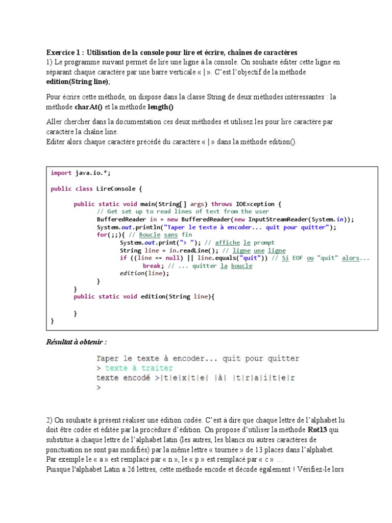 Exercices Java : Console, Tri et Comptes | PDF | Java (Langage de ...