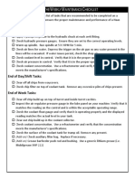 Lathe Maintenance Checklist