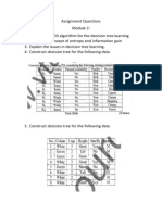 Decision Tree, Neural Network, and Machine Learning Assignment Questions