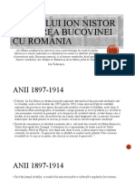 Rolul Lui Ion Nistor În Unirea Bucovinei Cu România