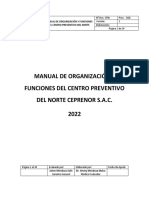 Manual de Organización Y Funciones Del Centro Preventivo Del Norte Ceprenor S.A.C. 2022