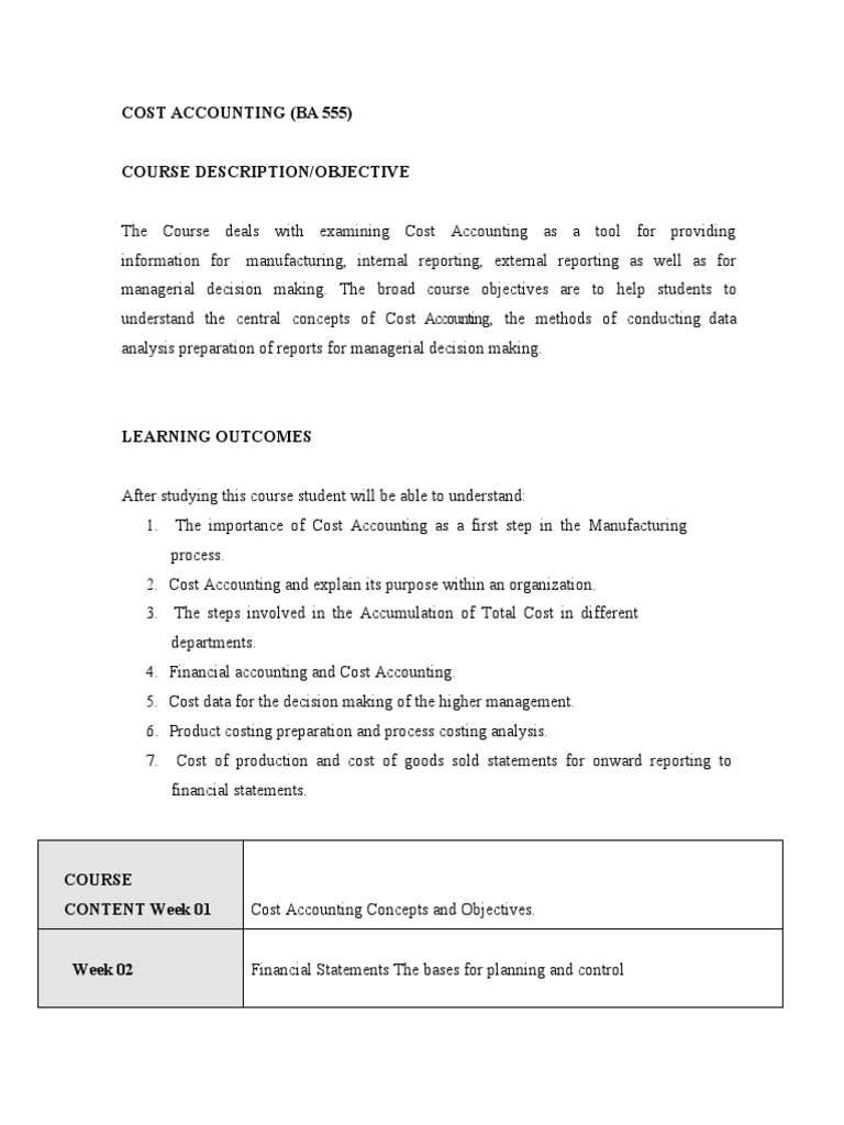 Cost Accounting PDF