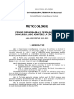 METODOLOGIE Admitere DOCTORAT 2022