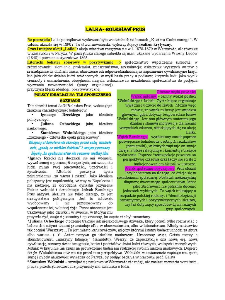 Lalka Notka Dla Uczniów | PDF
