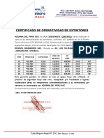 Certificado de Operatividad de Extintores 2022