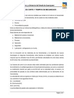 2.2.3.2 Velocidad de Corte y 2.2.3.3 Profundidad de Corte