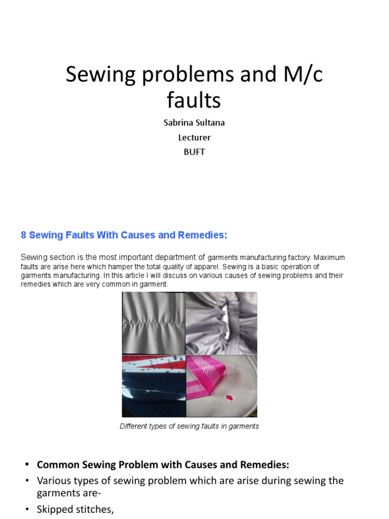 Sewing Problem and Machine Problem PDF Sewing Sewing Machine