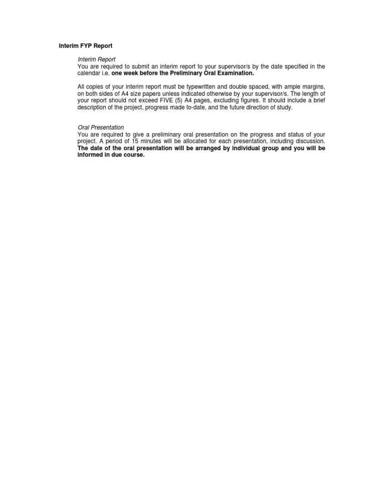Interim FYP Report Guidelines | PDF | Business | Finance & Money Management