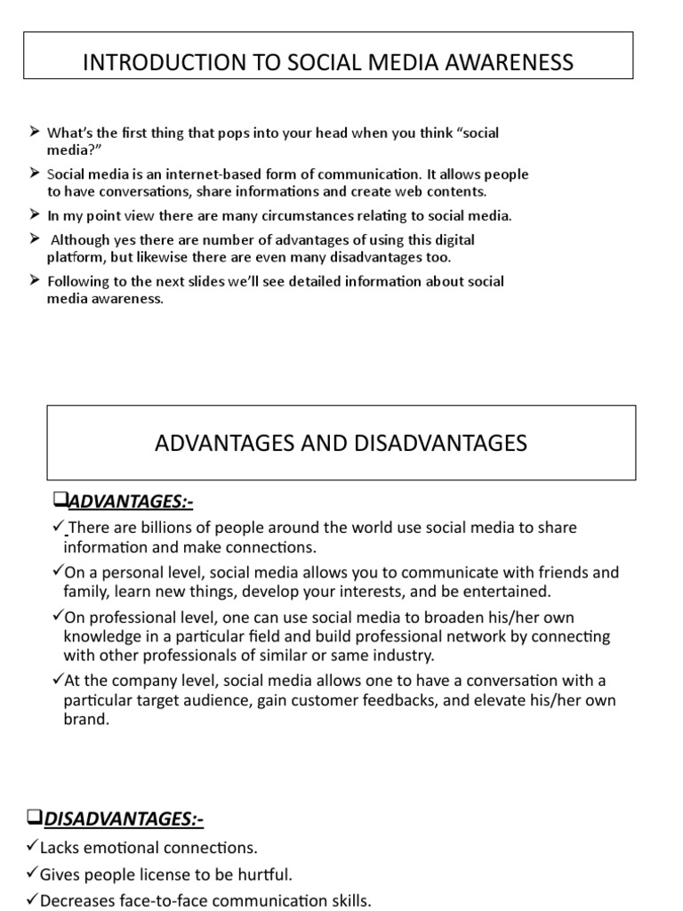 Introduction To Social Media Awareness 1 | PDF | Popular Culture