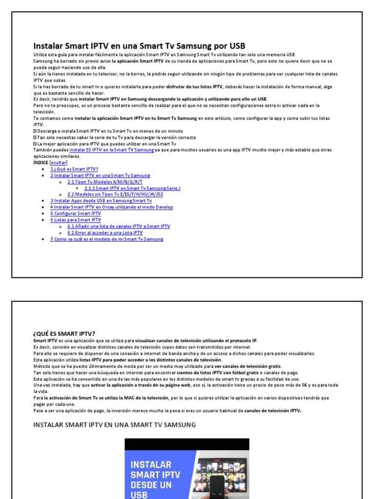 Instalar Smart en Una Smart Samsung Por USB | PDF | Internet | Archivo de