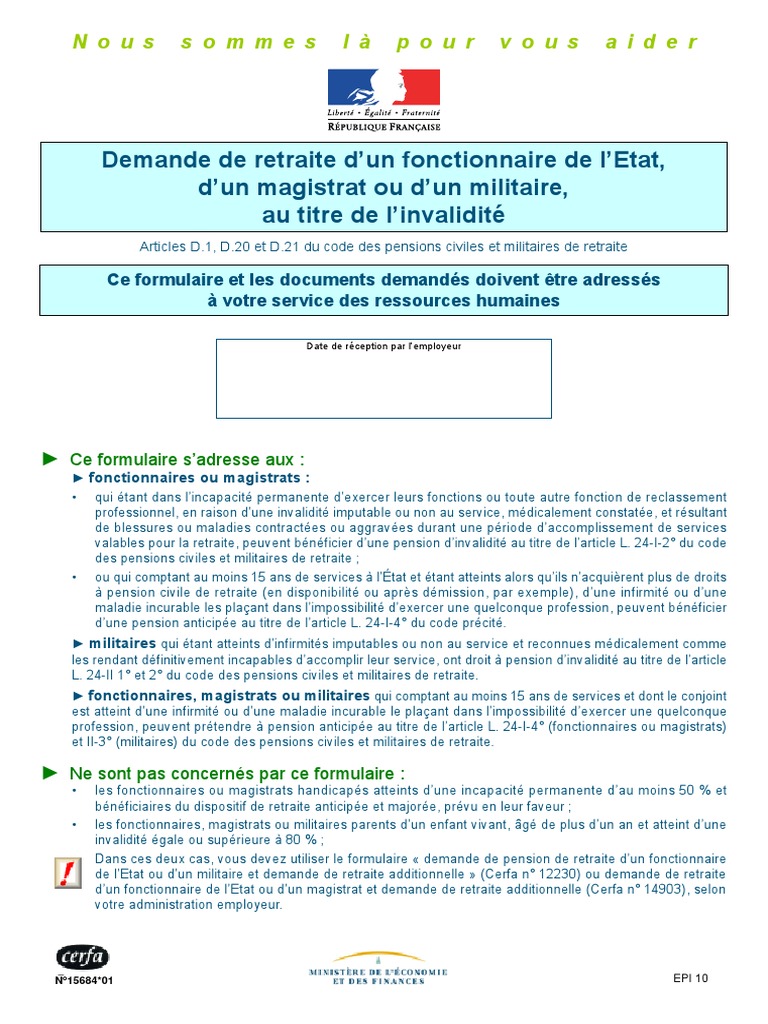 Demande de retraite pour invalidité | PDF | Retraite | Invalidité