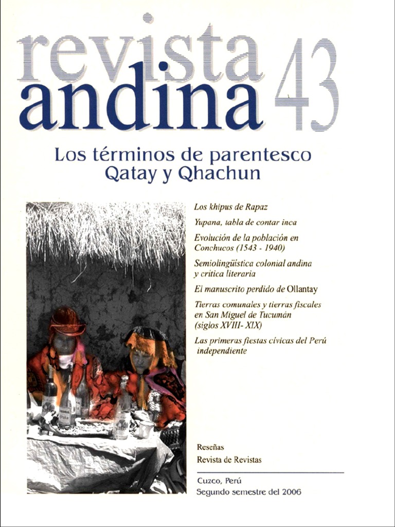 Revista Andina 43 PDF Parentesco Etnografía imagen imagen