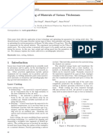 Laser Cutting of Materials of Various Thicknesses