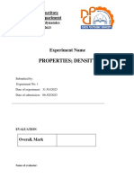 Thermodynamics Density Experiment