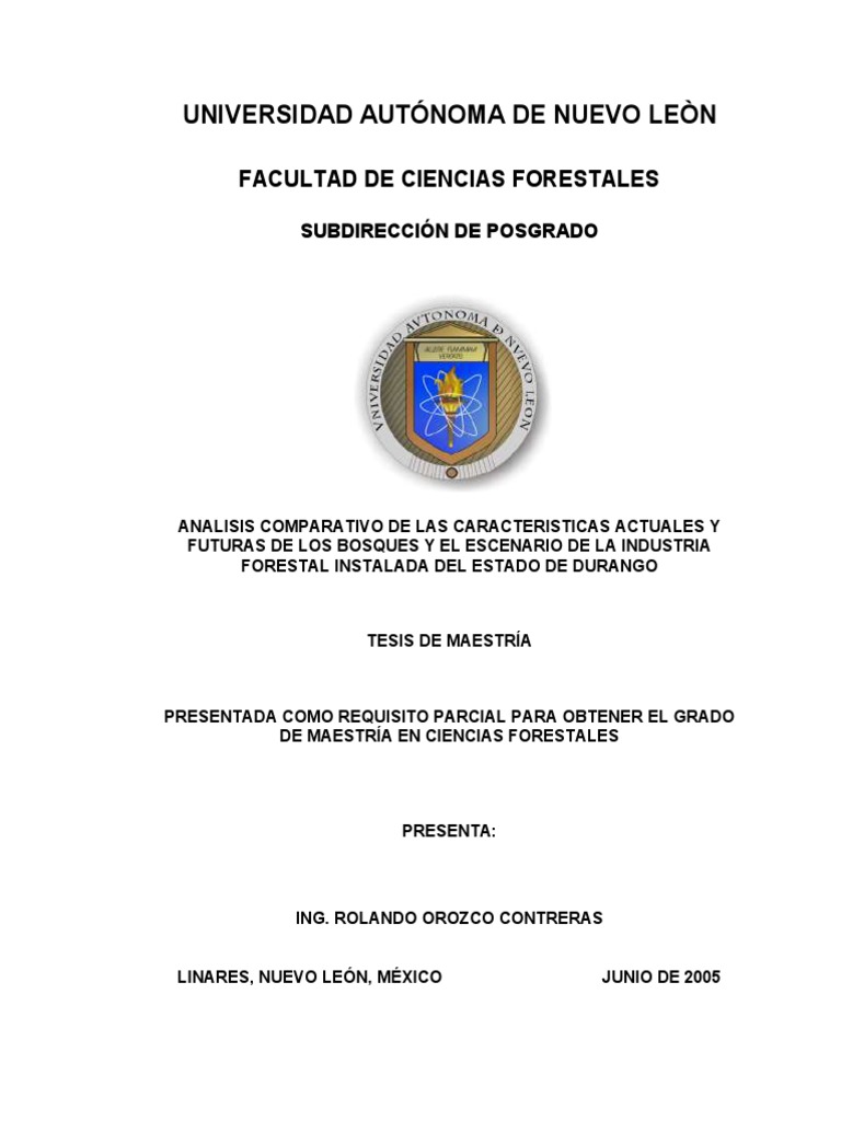 Universidad Autónoma de Nuevo Leòn: Facultad de Ciencias Forestales ...